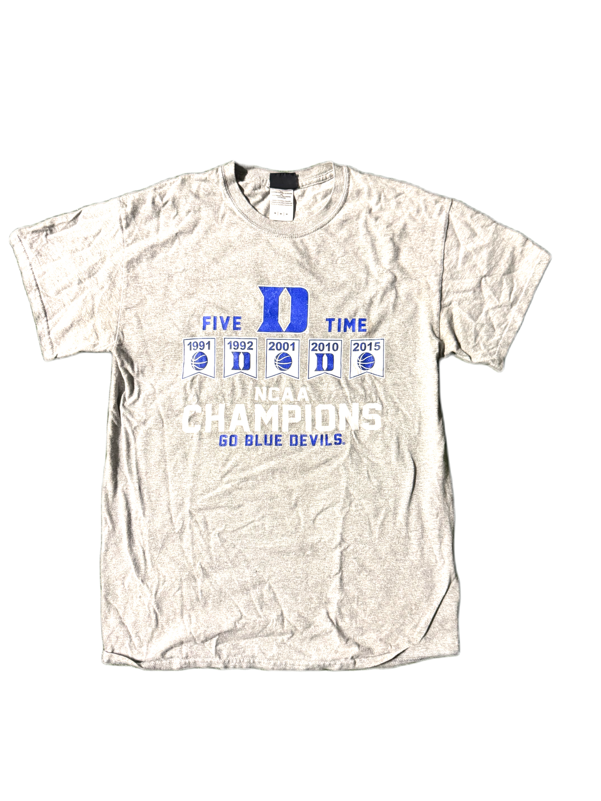 Gray Duke University NCAA Champions 50 Blue Devils Tee