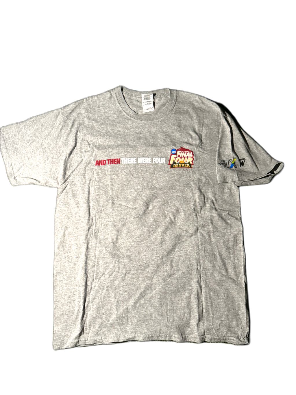 Gray Women’s Final Four NCAA basketball tee with 'AND THEN THERE WERE FOUR