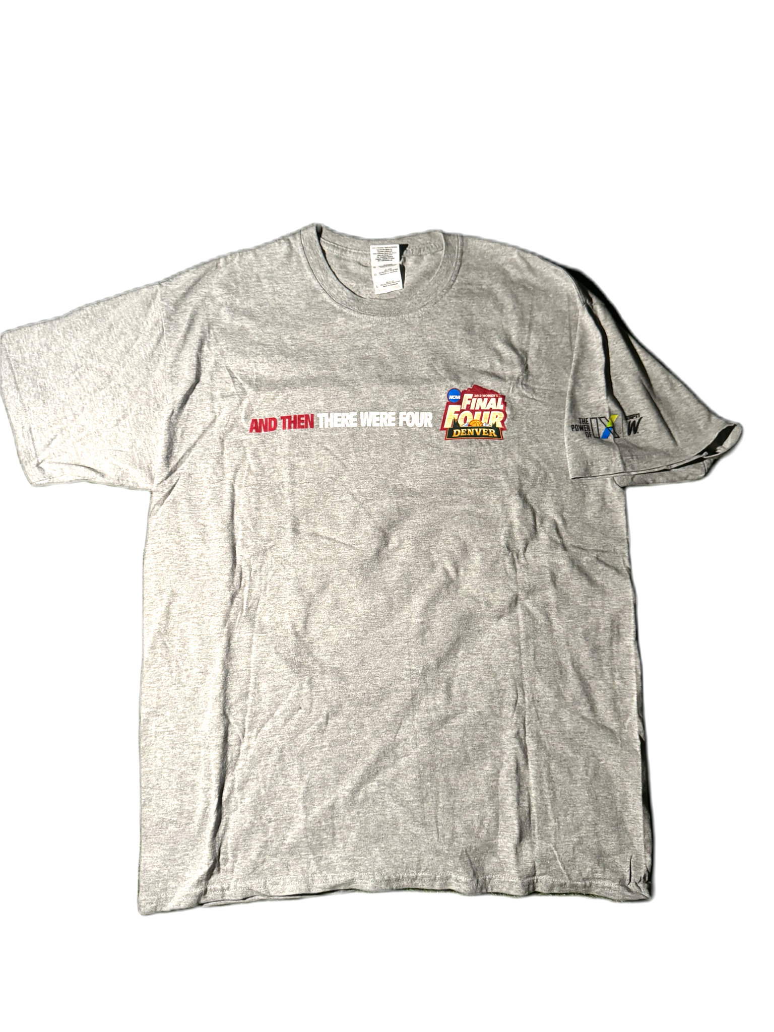 Gray Women’s Final Four NCAA basketball tee with 'AND THEN THERE WERE FOUR