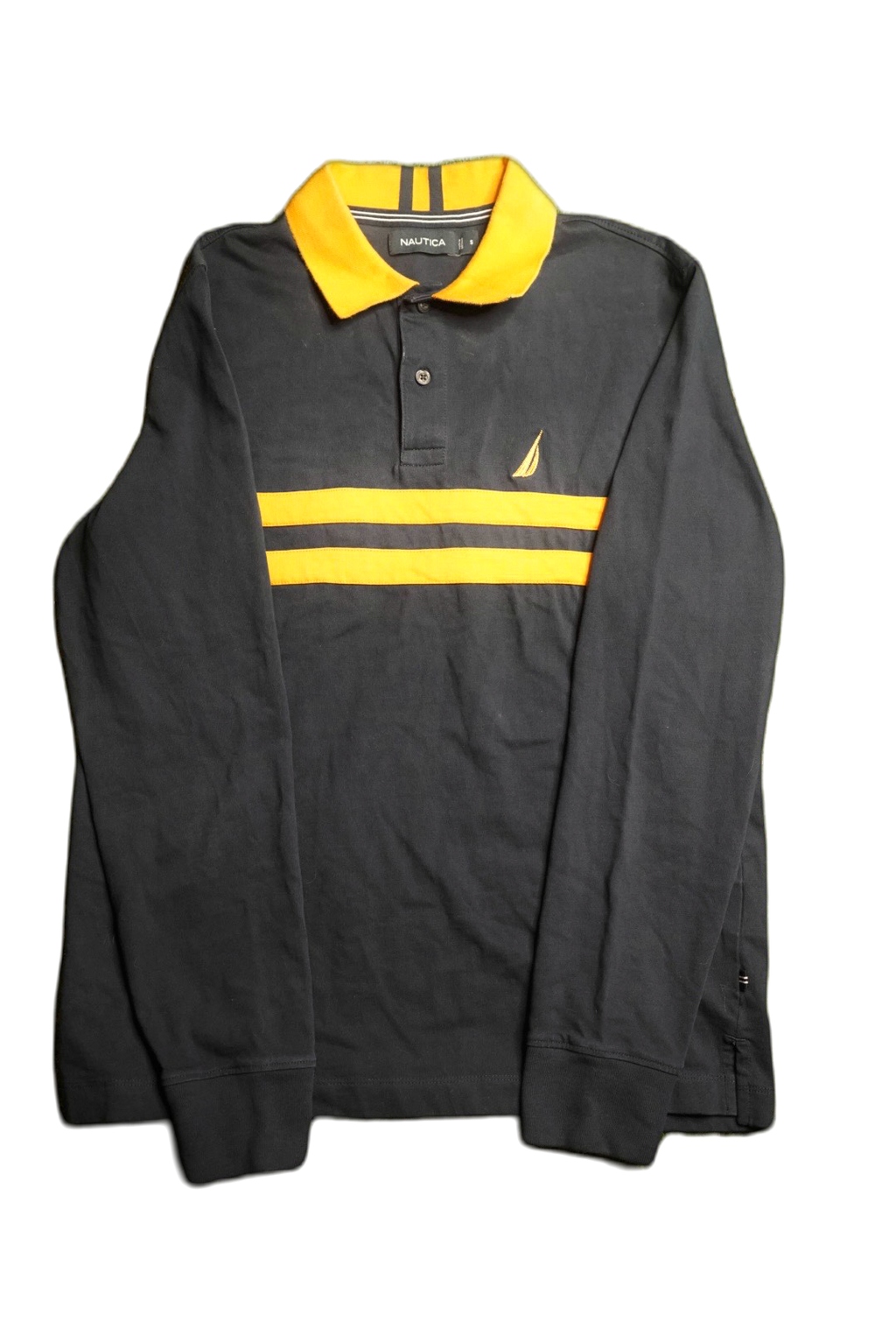 Nautica Rugby Embroidered Shirt Mens Long Sleeve Polo