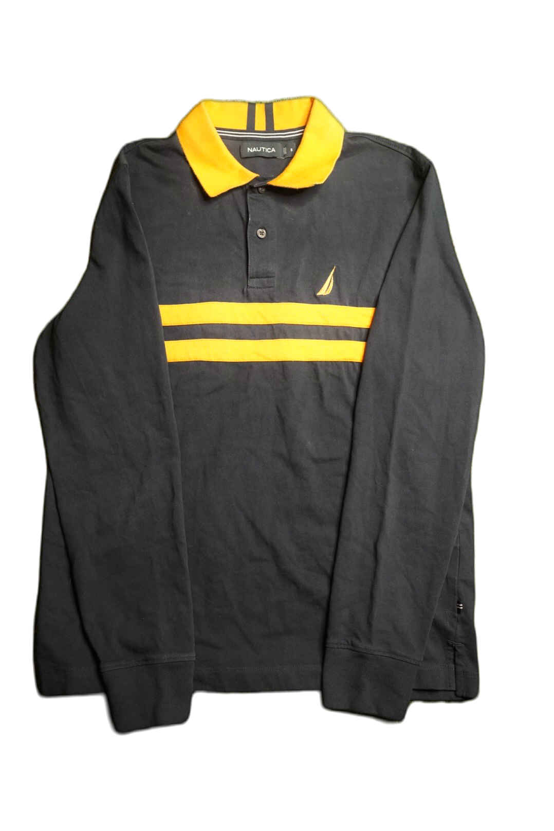 Nautica Rugby Embroidered Shirt Mens Long Sleeve Polo