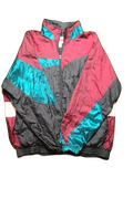 Vintage Wilson Windbreaker Jacket Zip Up Maroon