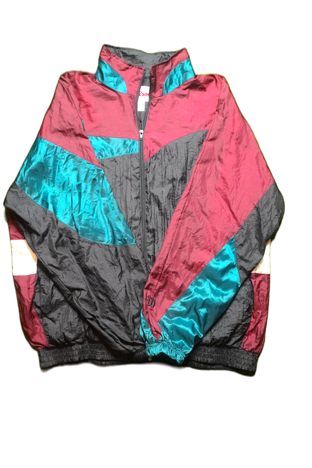 Vintage Wilson Windbreaker Jacket Zip Up Maroon